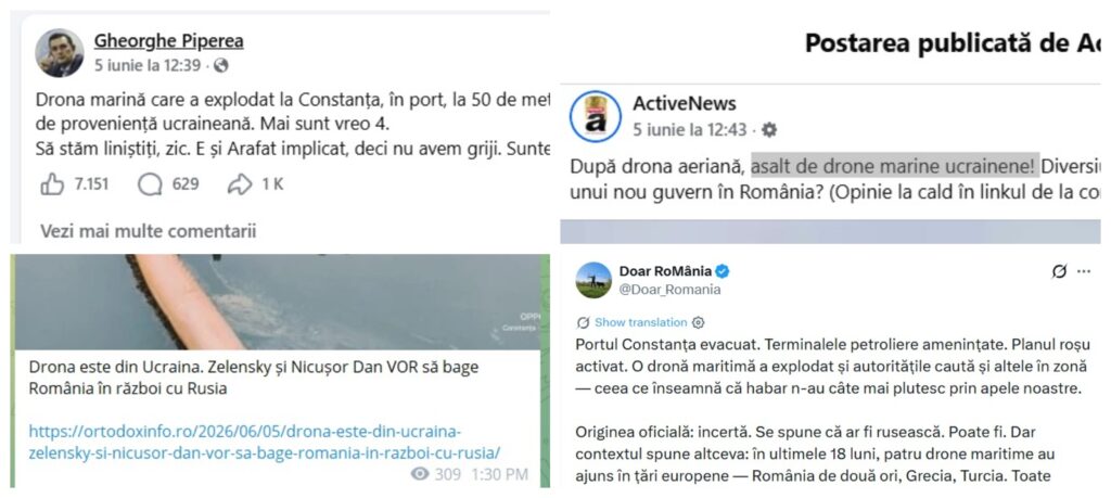 Dezinformare masivă după explozia dronei în Portul Constanța