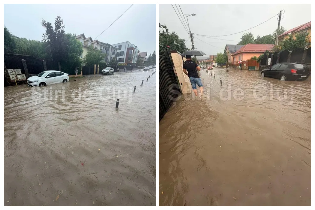Inundații în Cluj și Florești: Localnicii glumesc pe seama situației