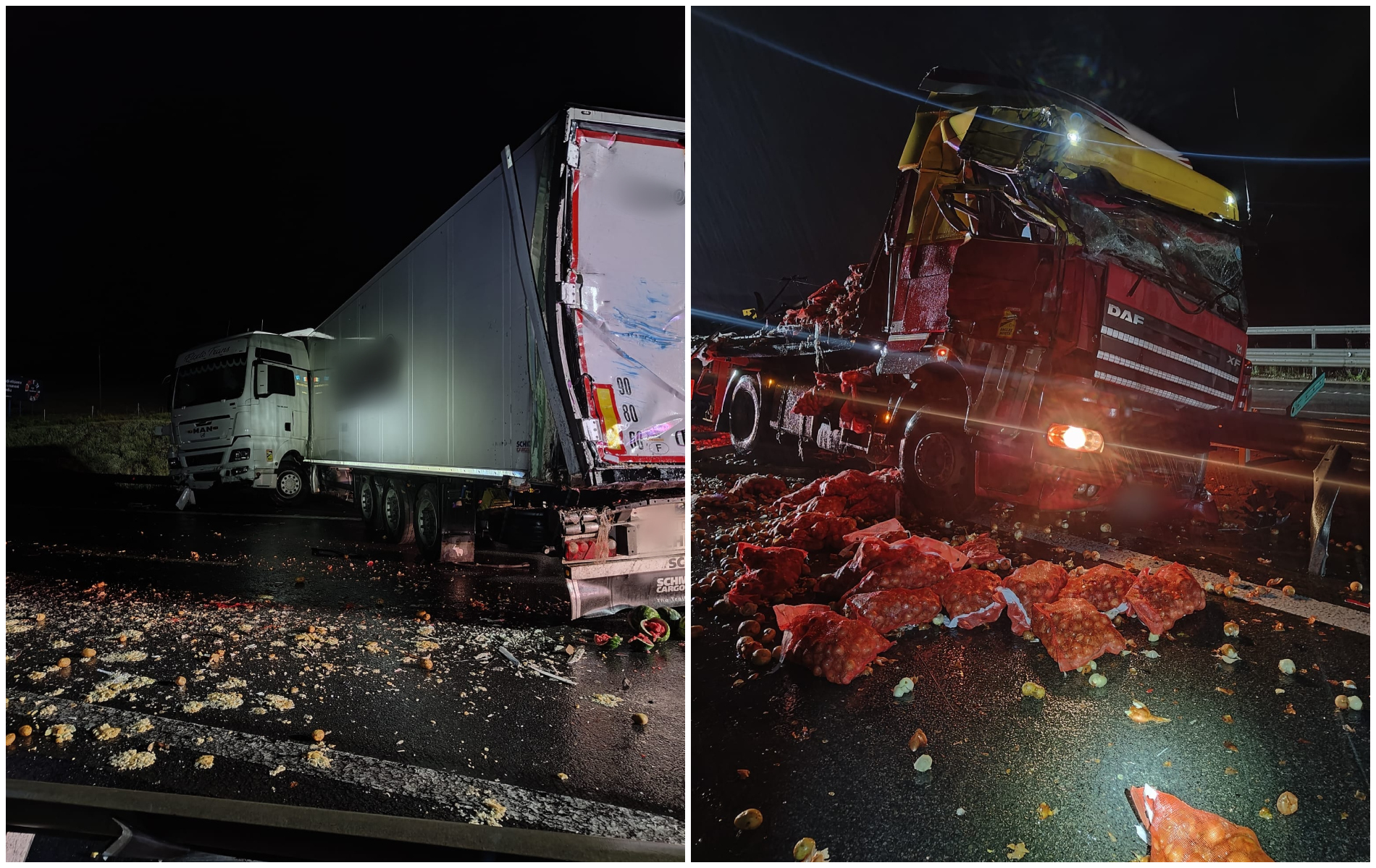 Accident pe Autostrada A10: Două camioane implicate, fără răniți