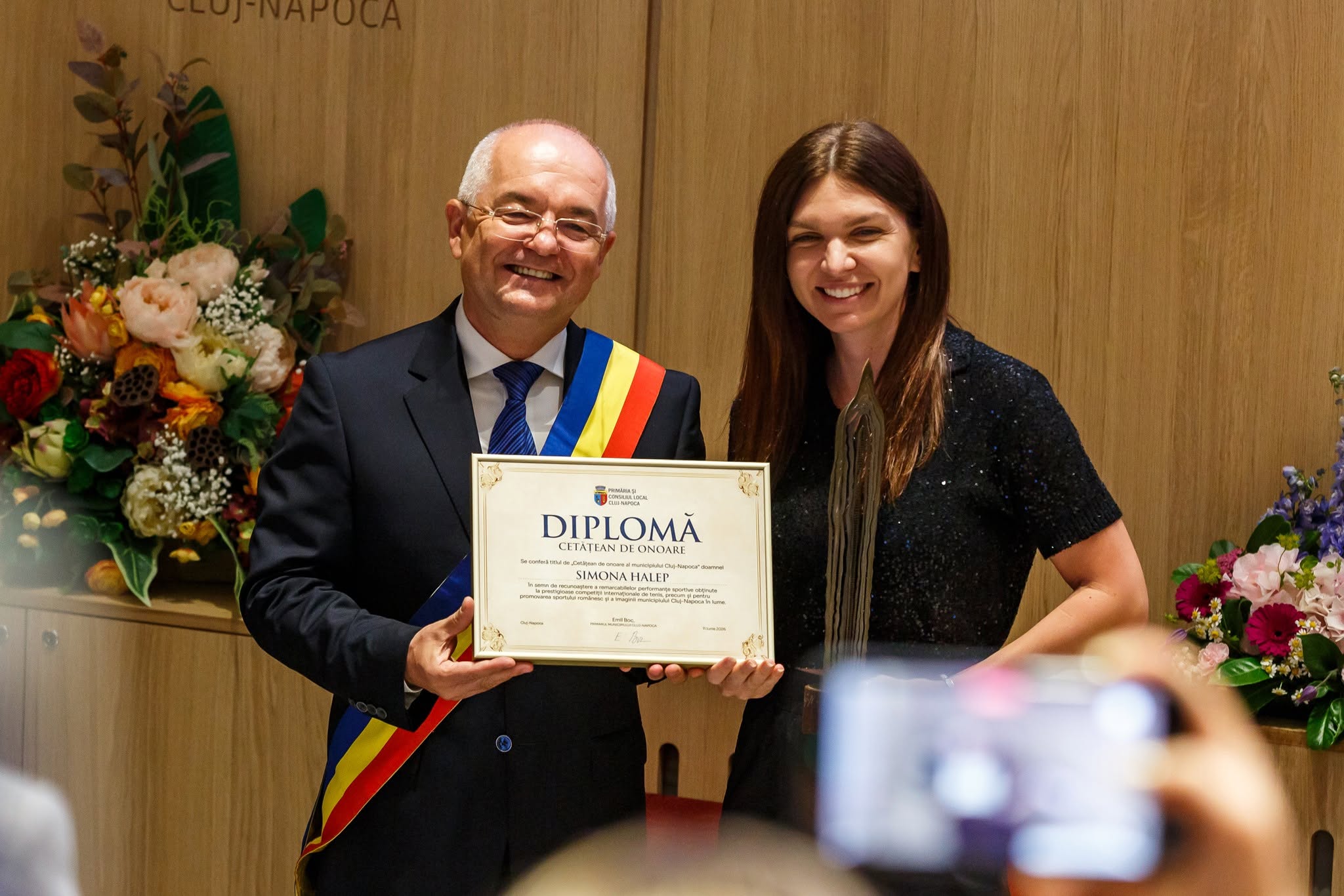 Simona Halep, onorată cu titlul de Cetățean de Onoare al Cluj-Napoca