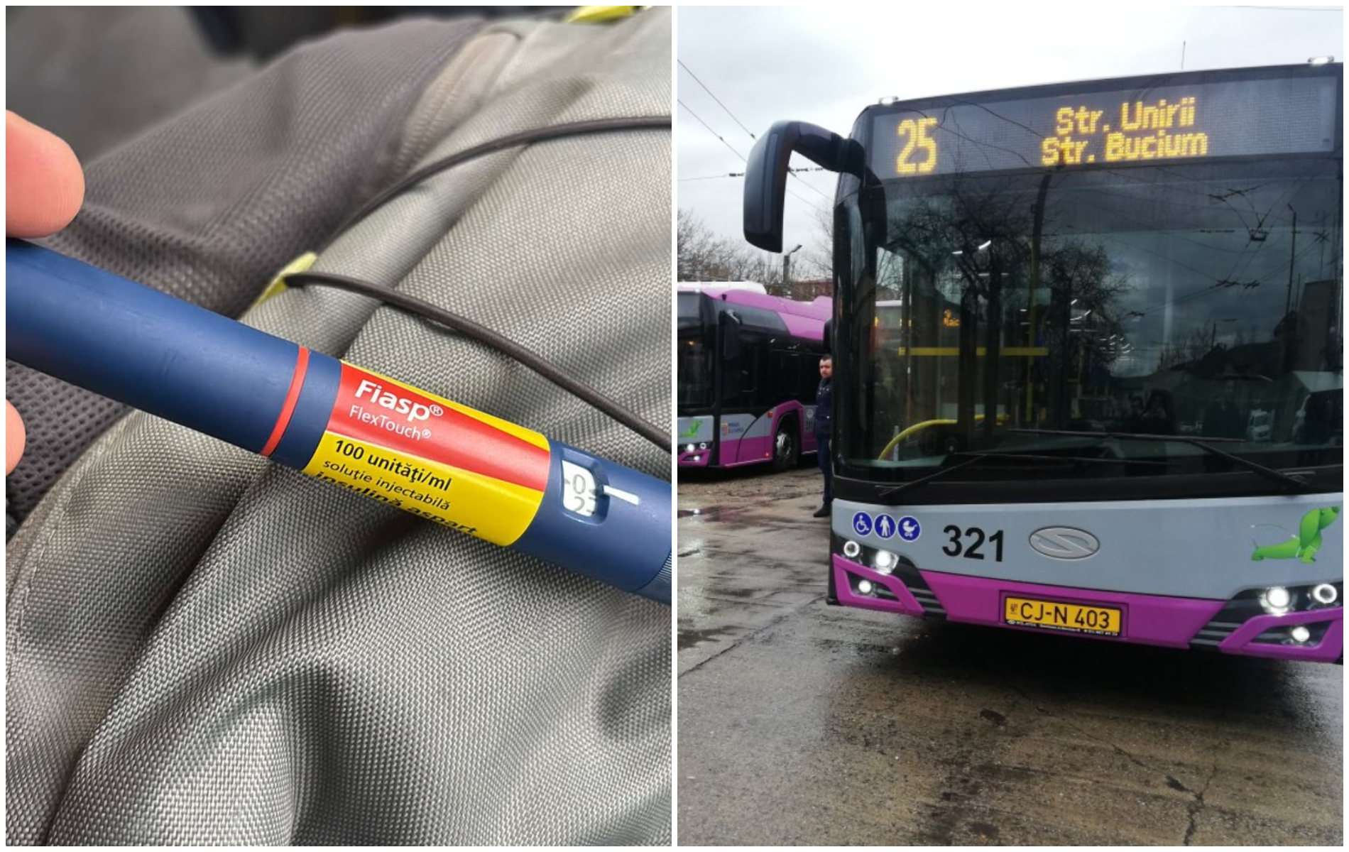 Un călător din Cluj a returnat o injecție cu insulină găsită într-un autobuz