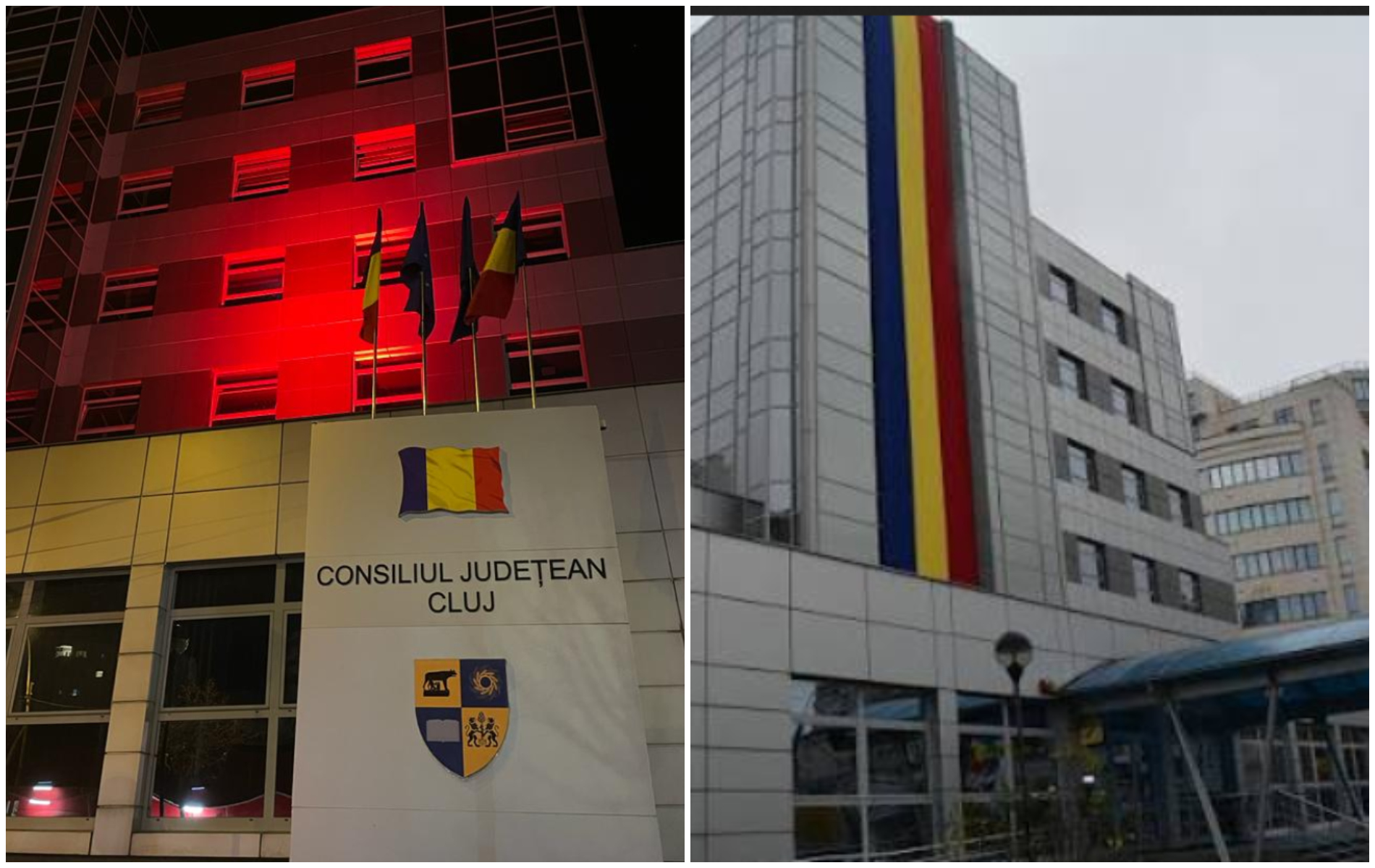 Sediul Consiliului Județean Cluj se colorează în roșu pentru Ziua Mondială a Donatorului de Sânge