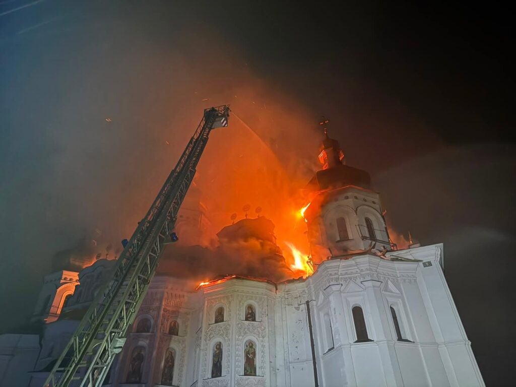 Catedrala Adormirii Maicii Domnului din Kiev, afectată de un atac rusesc