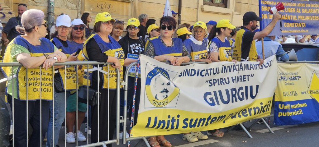 Protest al sindicaliștilor din Educație în Capitală, miercuri