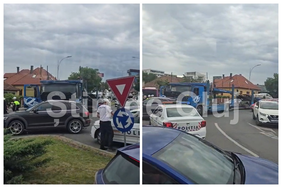 Accident pe Calea Turzii din Cluj-Napoca, între un Audi și un TIR, trafic blocat