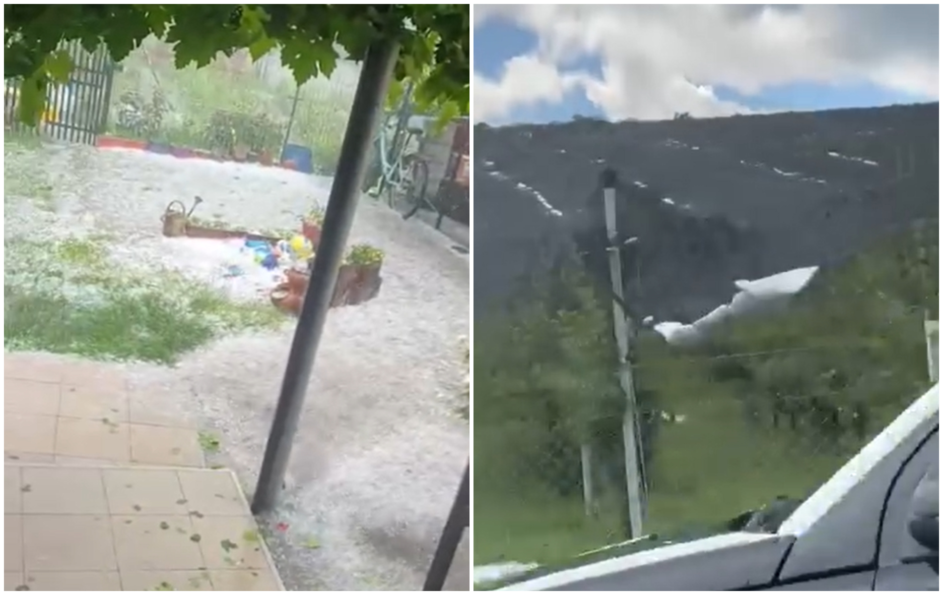 Furtuni și grindină de mari dimensiuni în Cluj: Imagini surprinse după fenomenul meteorologic