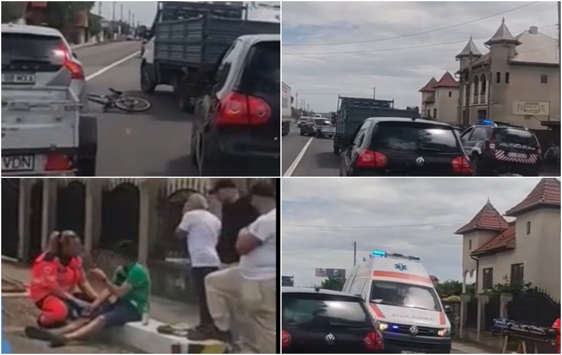 Accident rutier în Gilău: copil pe bicicletă lovit de mașină