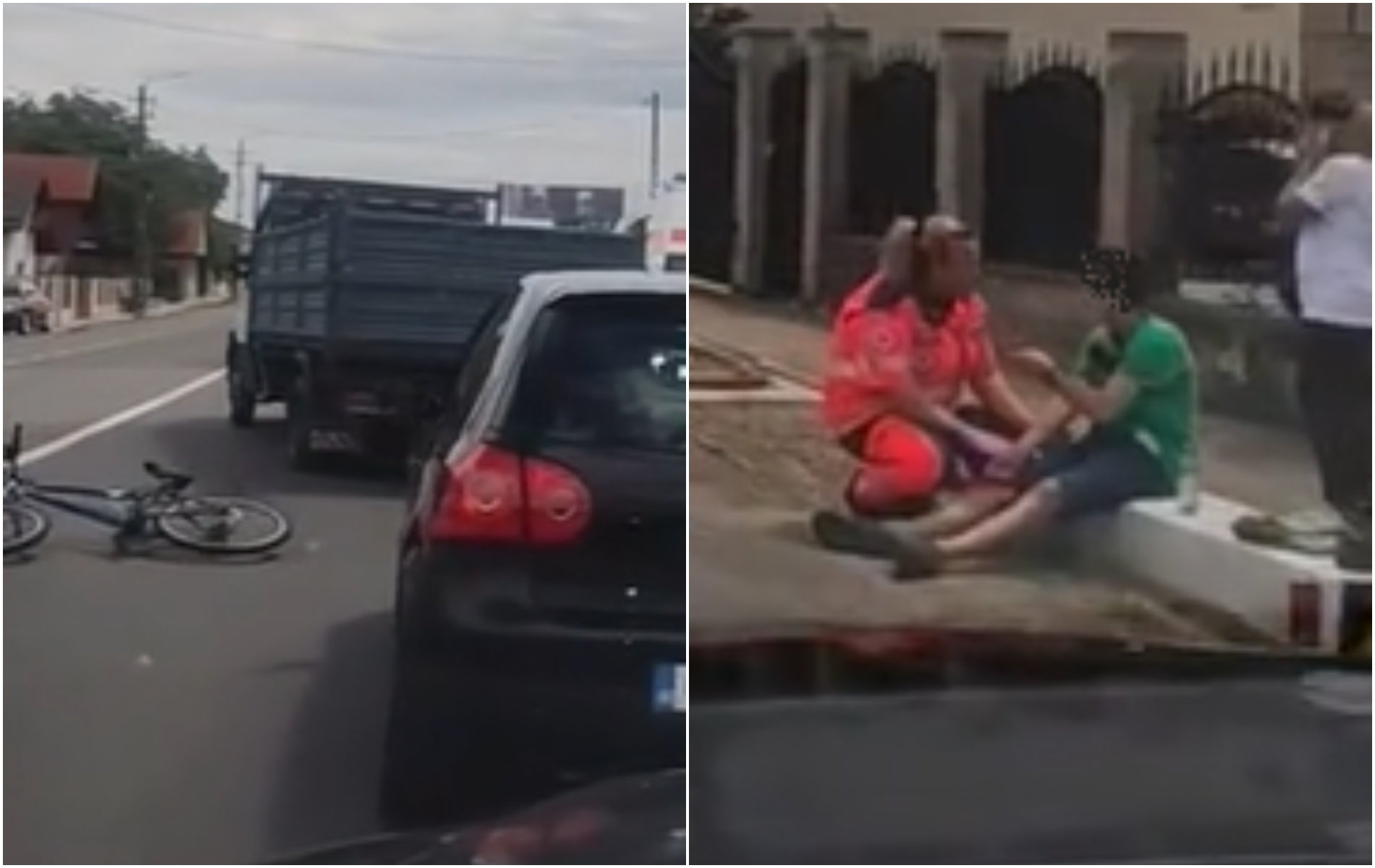 Accident în Gilău: Un copil pe bicicletă a intrat în coliziune cu o mașină