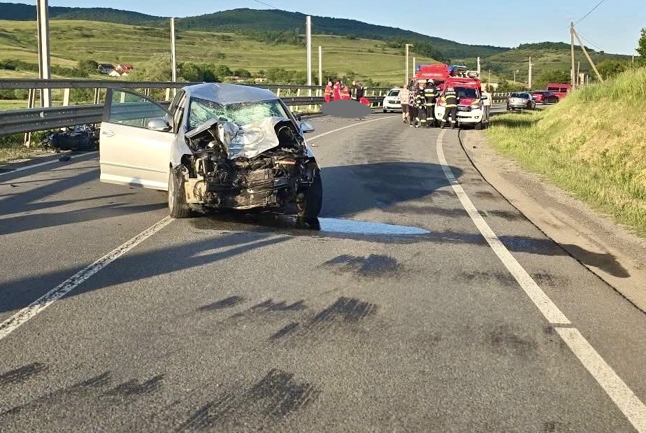 Accident grav de motocicletă pe DN 1F lângă Mera