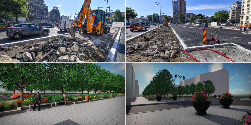 Refacerea trotuarelor și amenajarea spațiilor verzi pe Bdul. Națiunile Unite și Bdul. 13 Septembrie